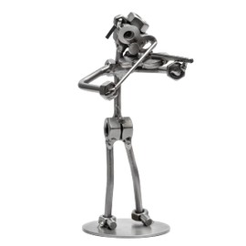 STEEMO Screw Man Musician Violinist Violin Gift Metal Decoration 10 x 7 x 17 cm