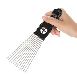 Hair Pick, Afro Pick, Afro Comb, Pick Comb for Curly Hair Hair Hairdressing Tool Fork Comb Hair Dying Straightening Curling Men Oil Hair Styling Comb (M1707-1 steel pin comb K1)