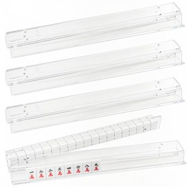 magic sewing machine Acrylic Mahjong Racks with Magnetic Pushers, Set of 4 Clear 17.5-Inch Tile Rack and Pusher Combos with Silicone Non-Slip Pads, Modern American Mahjong Accessories (Clear, 17.5)