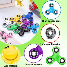 SCIONE 50 Pack Fidget Spinners for Kids 4-8 8-12, Stress Reduction and Anxiety Relief Hand Spinner Ultra Stainless Steel Bearing, Fidget Toys Bulk Classroom Prizes for Girls Boys