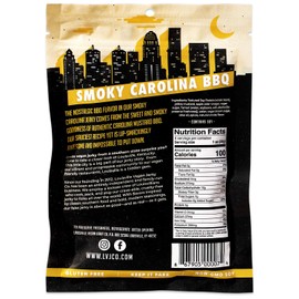 Louisville Vegan Jerky - Smoky Carolina BBQ, Vegetarian & Vegan-Friendly Jerky, 15 Grams of Non-GMO Soy Protein, 300 Calories Per Bag, Gluten-Free Ingredients (3 oz, 10-Pack)