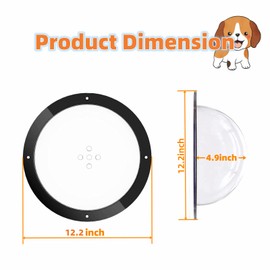 Ritammi 2 Pack Dog Fence Window - 12.4 Inch Durable Acrylic Dome Clear Dome Pet Window Bubble Doggie Fence Playground Window