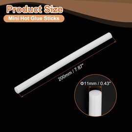 sourcing map 24 Pcs Mini Hot Glue Sticks, 0.43" Dia x 7.87" Long EVA Glue Gun Sticks, White Mini Hot Melt Glue Sticks for DIY Craft Sticky Projects