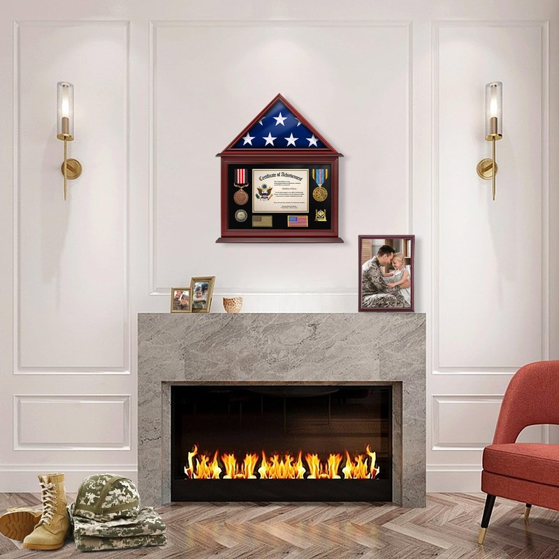 ASmileIndeep Flag Display Case Box for Folded 3'x5' American Flag