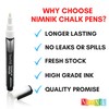 NIMNIK White Chalk Markers - 6 x 3mm Reversible Bullet