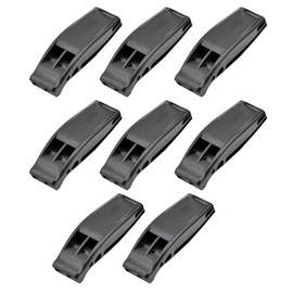 Emergency Whistle 8 Pack Double Chamber Survival Whistles Super Loud Orange Emergency Whistle for Outdoor Camping Hiking Hunting Fishing (Black)