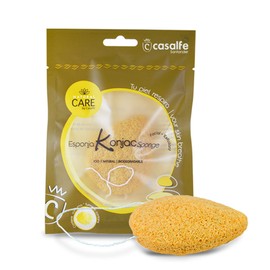 Casalfe Konjac Natural Face Sponge 100% Biodegradable Gentle Exfoliating Contains Turmeric Soothing Turmeric