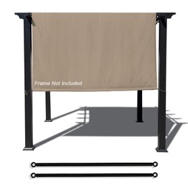 Waterproof Pergola Cover - Pergola Replacement Canopy with Heavy Duty Weighted Metal Rods for 10x10 & 10x12 & 10x13 & 9x12 & 8x12 Pergola (18 FT x 105 in, Muddy Water)