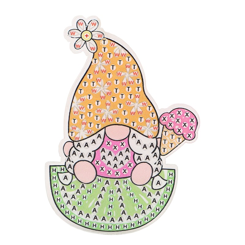 DIY Rhinestone Painting Keychains Cute Dwarfs Shape Stress Relief Improve