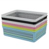 Obstnny Paper Organizer Basket, Plastic File Baskets, Colorful (6 Packs)