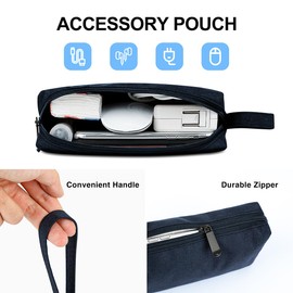 JOOEER 14 Inch Laptop Sleeve Case with Handle for 14-Inch MacBook Pro M1 M2 M3 M4 Laptop Computer, Protective Polyester Portable Computer Case Bag with Accessory Pocket, Navy Blue