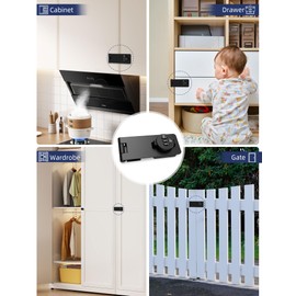 I-EASYDWW Keyless Cabinet Combination Lock, 3-Digit Password Twist Knob Hasp Latch for Doors, Cabinets, Drawers, Barn Door, Bathroom, Outdoor, Closet, Fence, Durable Zinc Alloy, (Black, 1 Pack)