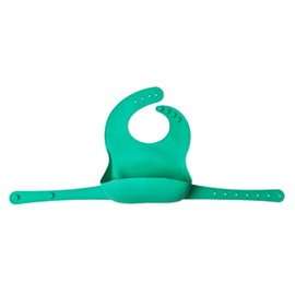 Generic 100% Food Grade Silicone Baby Bib with Adjustable Waist & Neck Straps, BPA Free, PVC Free, Durable, Large Pocket Food Catcher (Dark Seafoam Green)