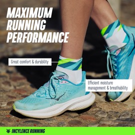 INCYLENCE Running Socks for Men and Women with Light Compression 1 Pair, Loops White Green, 39 - 42