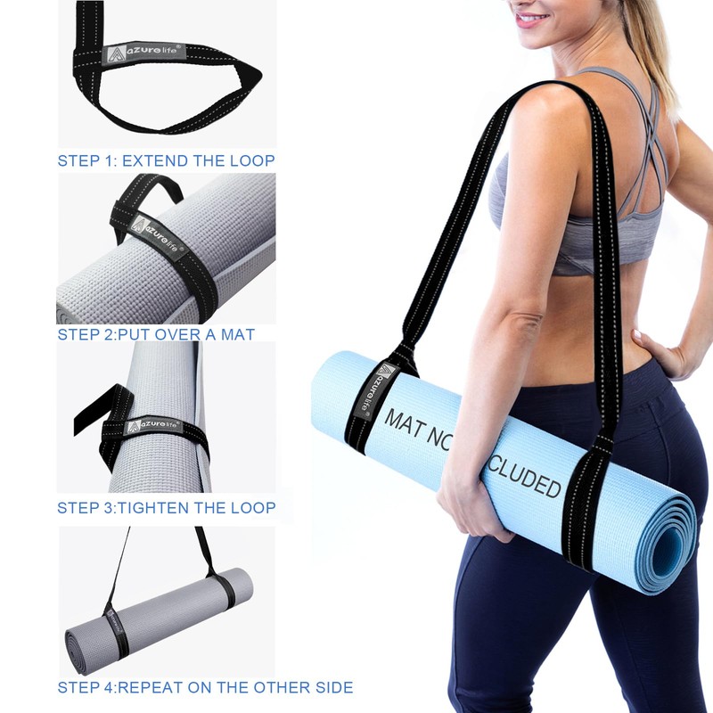 A AZURELIFE [MAT NOT Included] Yoga Mat Sling, Yoga Mat