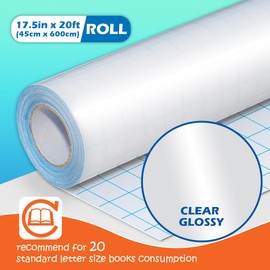 Olivo Clear Contact Paper Roll for Books Crafts 17.5 in x 20 ft Peel and Stick Adhesive Book Cover Plastic Protector