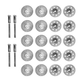 20 Pcs 30mm Diamond Wheel(Without Holes/with Holes Each 10) with 4pcs 3mm Mandrel for Sanding and Cutting Wood, Plastics, Ceramics and Stone