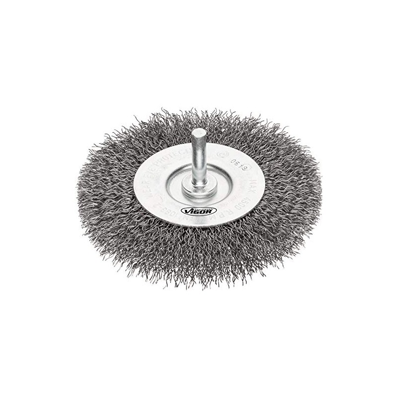 Vigor V6803-100 Silver Disc Brush 100mm Diameter 6mm