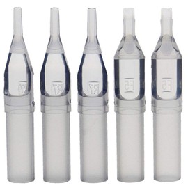Disposable Tattoo Tips - Autdor 100Pcs Disposable Tattoo Tips for 5RL 5RS Tattoo Needles Round Sterilize Plastic Tattoo Tips for Tattooing, Tattoo Machine Gun, Tattoo Supplies