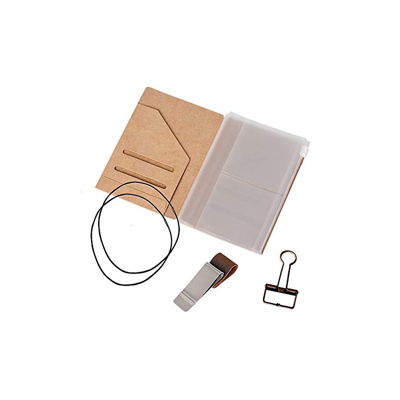 Passport Size Travelers Notebook Accessories Kit - Kraft File Folder,
