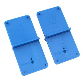 Shiwaki 2 pcs Door Cabinet Assembly Tools 35/40mm Hinge Drilling Hole Locator Guide Woodworking Punch Drill Bit Hole Door Opener Template DIY Cabinets Blue