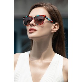 CARFIA Stylish Women's Sunglasses Polarised 400UV Protection Fashion Modern Acetate Cateye Square Eyewear with Different Shades and Unique Colours