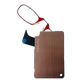 ThinOptics Stainless Steel Slim Wallet with Readers/Reading Glasses Rectangular, Rose Gold, 44.45mm + 2