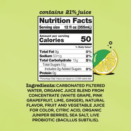 Culture Pop Soda, Lemon Lime, Probiotic Low Sugar Soda, Sparkling Juice Alternative, Non-GMO, Kosher, Gluten-Free, No Stevia (12pk)