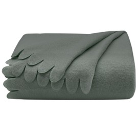 ZOLLNER Cuddly Blanket 130 x 170 cm Cuddly and Durable Fleece Blanket Washable up to 60 °C Beautiful Wave Edges Anti-Static Polyester in Anthracite Oeko Tex® Certified
