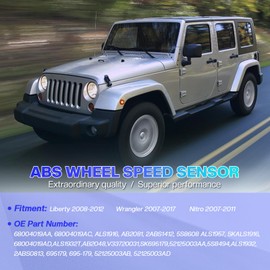 ABS Wheel Speed Sensor Replacement for 68004019AA 68004019AC 68004019AD 52125003AB 52125003AD Compatible for Jeep Liberty 2008-2012 for Wrangler 2007-2017 for Nitro 2007-2011