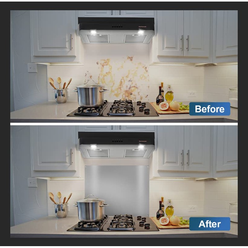 ThermoMate 24 x 30 Inch Stainless Steel Backsplash, Range Hood