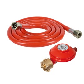 Rothenberger Industrial Set 1.5 m Gas Hose & Pressure Regulator Propane Constant Regulator 50 mbar for Heating Cooking and Grill Appliances Connection 2 x G ¼ Inch Certified EN 16436-1
