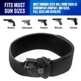 Belly Band Holster for Concealed Carry, IWB Gun Holster for Men and Women, Most Comfortable Waistband Handgun Carrying System with Magazine Pouch, One Holster Fits Most Pistols & Revolvers (Right)