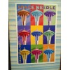PHOTO POST CARD IN BRIGHT COLORS SPACE NEEDLE SEATTLE WASHINGTON