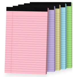 Ciphyfee 5pcs Small Note Pads, Colored Notepads 5x8 College Ruled Notebook, Writing Pads 5 x 8, Legal Pads, Pad Paper Perforate Notebooks for Work, Message, School, Office Supplies,30 Sheets/Pack