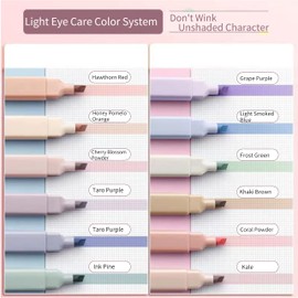 Multicolored No-Bleed Highlighters and Pens Set with Chisel Tip, 12-Pack - Perfect for Bible Study, School, and Office Supplies - Aesthetic Kawaii Stationery in Pastel Colors.