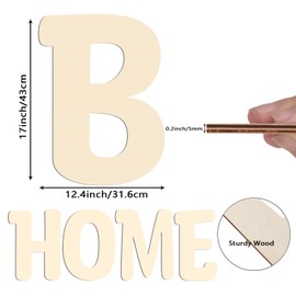 17 Inch Large Wooden Letters, Big Wooden Alphabet Letters for Wall Decor Paintable Large Thick Wood Letters B for Crafts Wooden Cutout Sign for Nursery Birthday Wedding Party Home Decoration