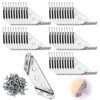 50Pcs Universal Stainless Steel Furniture Corner Connector – Heavy-Duty Silver Angle Brackets with 350 Screws for Shelves, Cabinets, Tables & Chairs