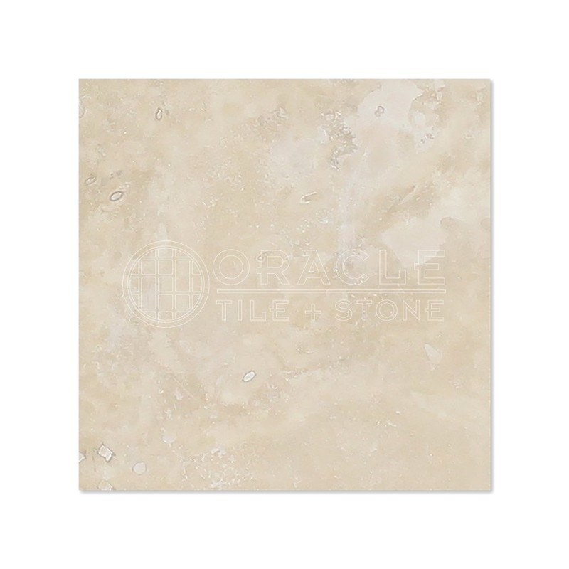 Ivory (Light) Travertine 4 X 4 Field Tile, Filled &