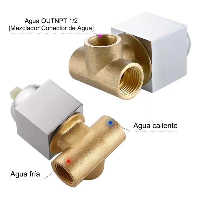 Regadera Latón Cromado Mezcladora De Baño/llave Monomando P Plateado