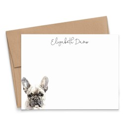 French Bulldog Note Cards For Women, Choose Your Dog Breed, FLAT Stationery Paper and Envelopes Set Dogs, Cute Animal Notecard for Writing Letters, Gifts for Owners, Your Choice of Color and Quantity