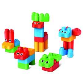 Hape 760004 ポリアニマルキングダムキット 組み立てブロック (31ピース) マルチカラー