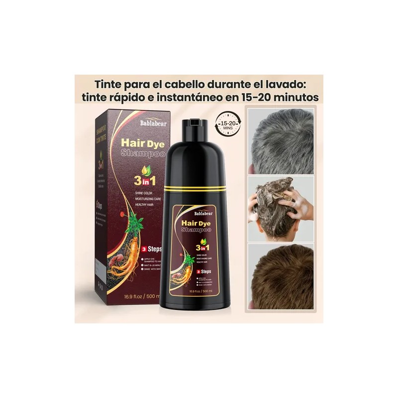 Shampoo Para Canas 500ml Natural Jengibre Tinte Cubre Canas