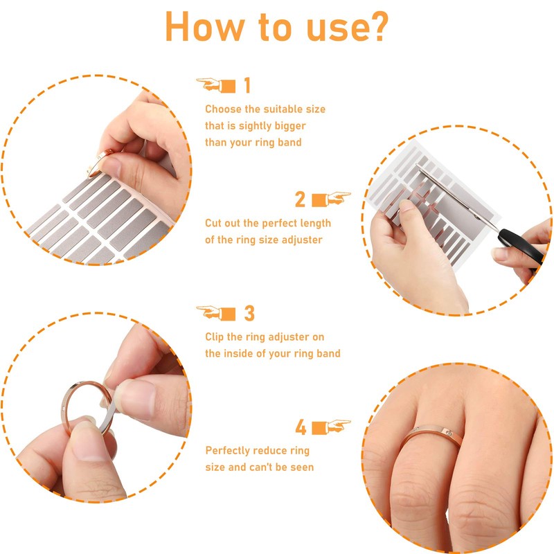 Zonon 114 Pieces/ 6 Sheets Invisible Ring Size Adjuster 6