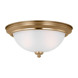 Generation Lighting 77064-848 Geary 2 Light 13 inch Satin Brass Ceiling Flush Mount Ceiling Light