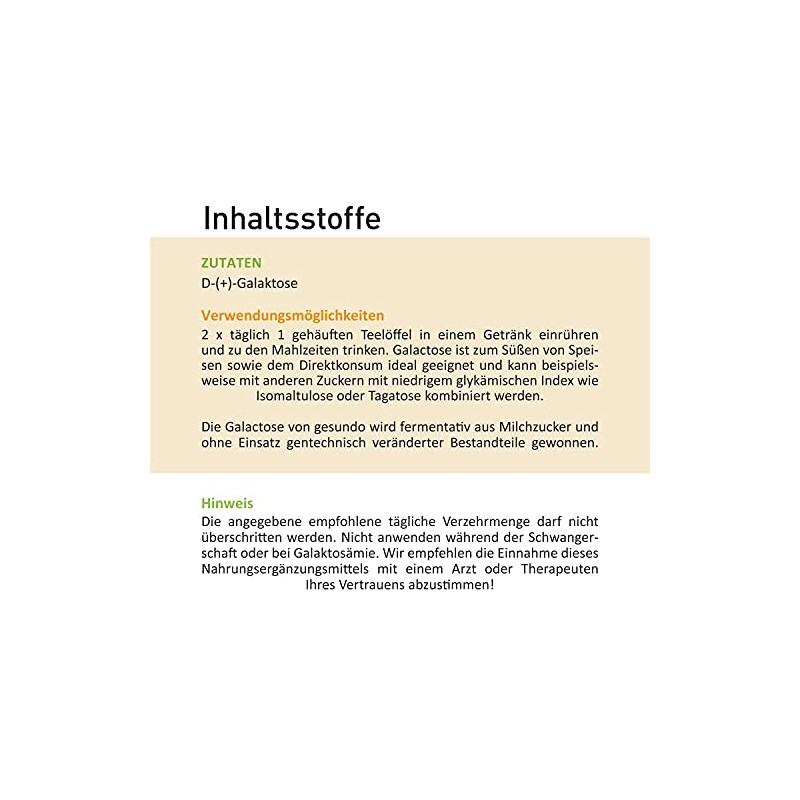 gesundo gesundo D-Galactose Pulver - Schleimzucker, Inhalt: 1000 g -
