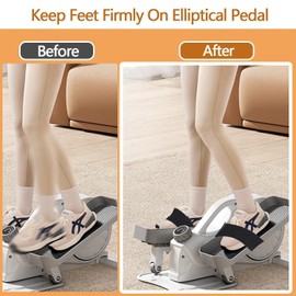 4 PCS Ellipse Leg Exerciser Machine Pedal Straps, Adjustable Elliptical Trainer Pedal Belt for Under Desk Elliptical Peddler Pedal Exercixer for Seniors Fitness Home Sports Accessories