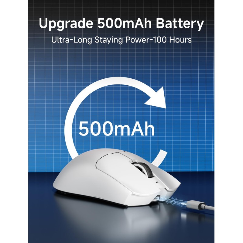 EWEADN S9 Pro Wireless Gaming Mouse, 59G Ergonomic Computer Mouse,