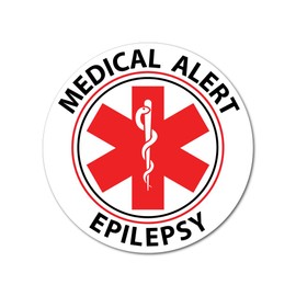 CoolHubcaps Medical Alert Epilepsy Reflective Decals - for Wheelchairs, Car Bumpers & Windows - Weatherproof & UV Resistant - Indoor & Outdoor Use - 2.25 x 2.25 Inches (2 Pack, Small)