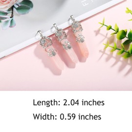 XIANNVXI Chain Women's Rose Necklace for Women Crystal Necklace Pendant Natural Crystal Healing Necklace Point Spiritual Gemstone Reiki Jewellery Gift, Crystal Stainless Steel, No Gemstone